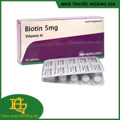 Viên uống BIOTIN 5MG - VITAMIN H cho tóc khỏe,da đẹp - vỉ 10 viên