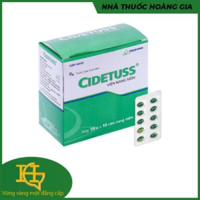 Cidetuss trị ho đàm, ho do kích ứng / vỉ - 10 viên