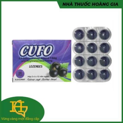 Cufo hộp-Viên ngậm hỗ trợ trị nhiễm khuẩn hầu, họng/ vỉ - 12 viên