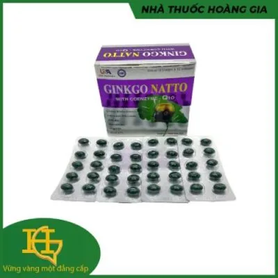 Viên uống Ginkgo Natto With Coenzym Q10 120mg USA hoạt huyết dưỡng não / vỉ - 10 viên