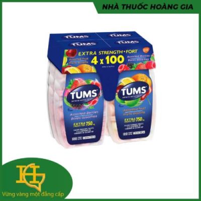 Kẹo ngậm giảm đầy hơi khó tiêu Tums Antacid Tablets 750mg / túi - 5 viên