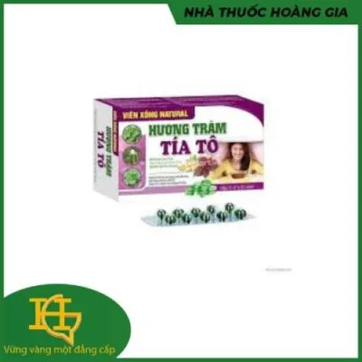 Viên Xông Natural Hương Tràm Tía Tô - Giúp thông mũi, mát họng/ vỉ 10 viên